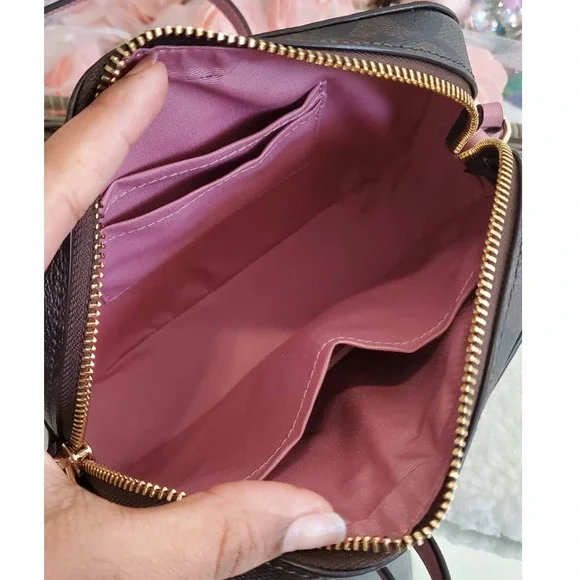 Coach Purse Signature Canvas Brown with pink Set NEW - Picture 8 of 17